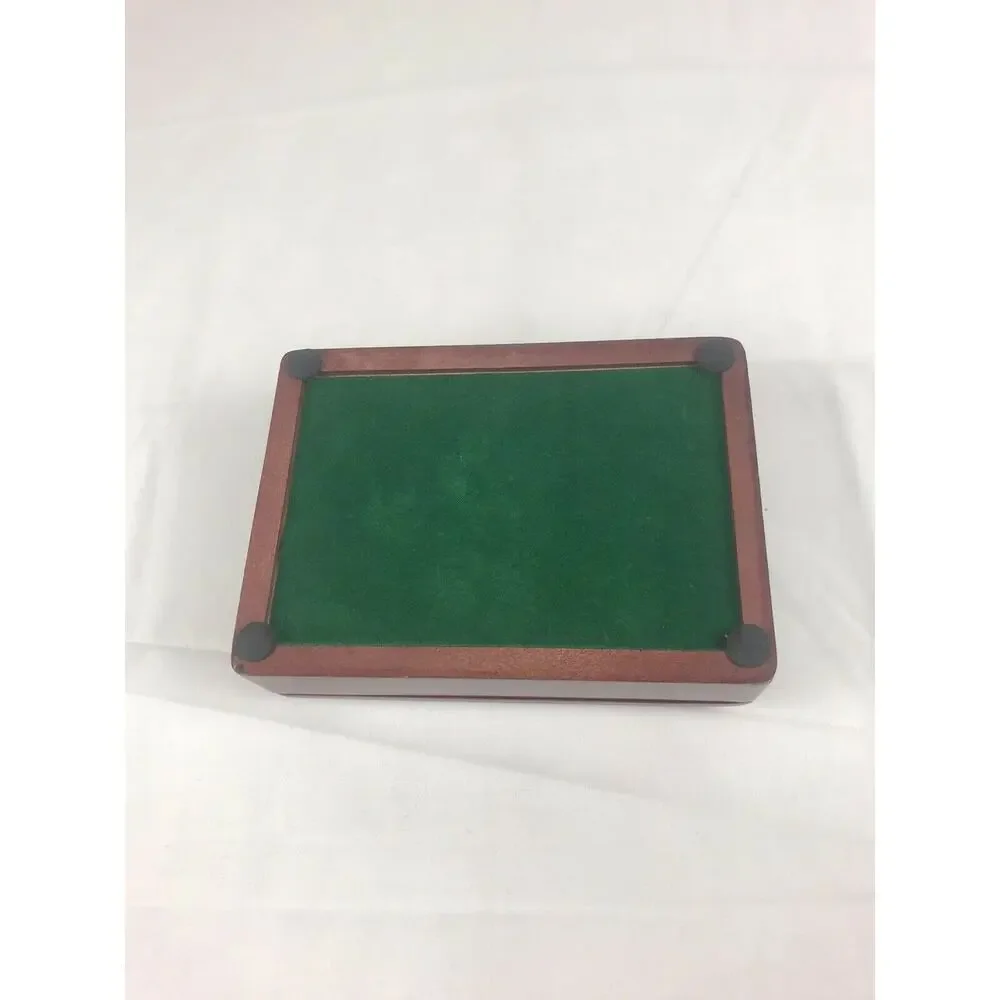 1990's Wooden Golf Playing Card Box With Golf Motif Face And 2 Decks Of Golf ...